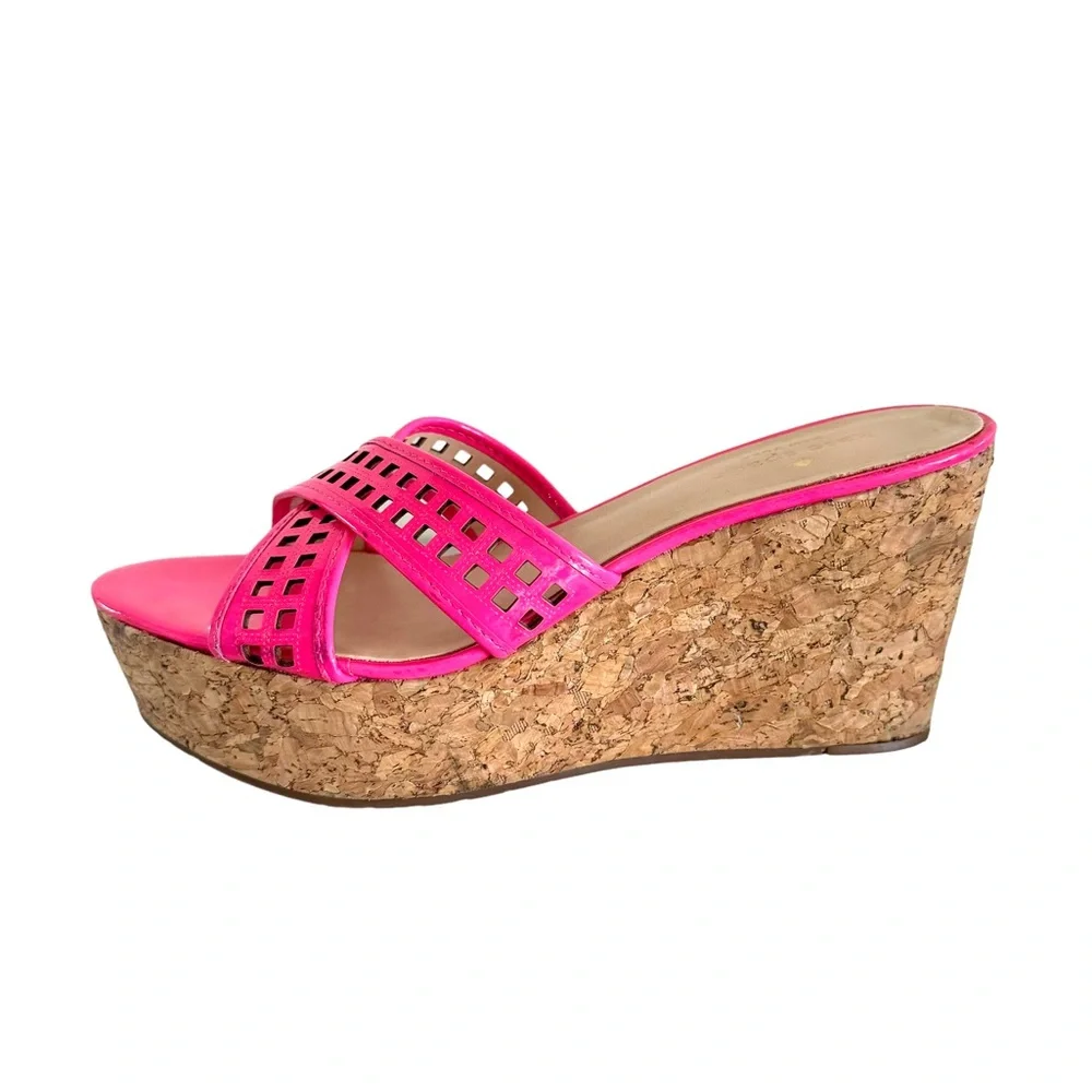 Kate Spade Patent Sandals Pink Wedges